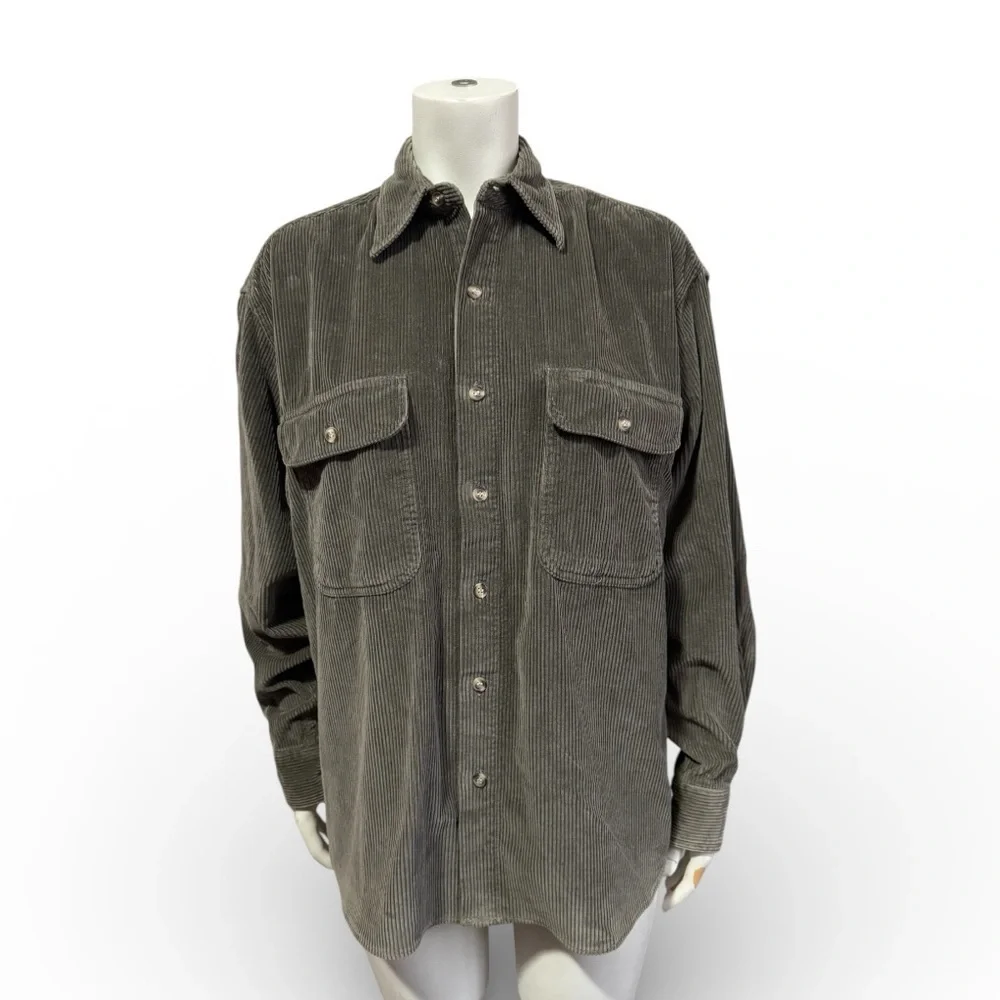 Vintage Northwest Outfitters Olive Wide Wale Corduroy Shirt Jacket Shacket XL